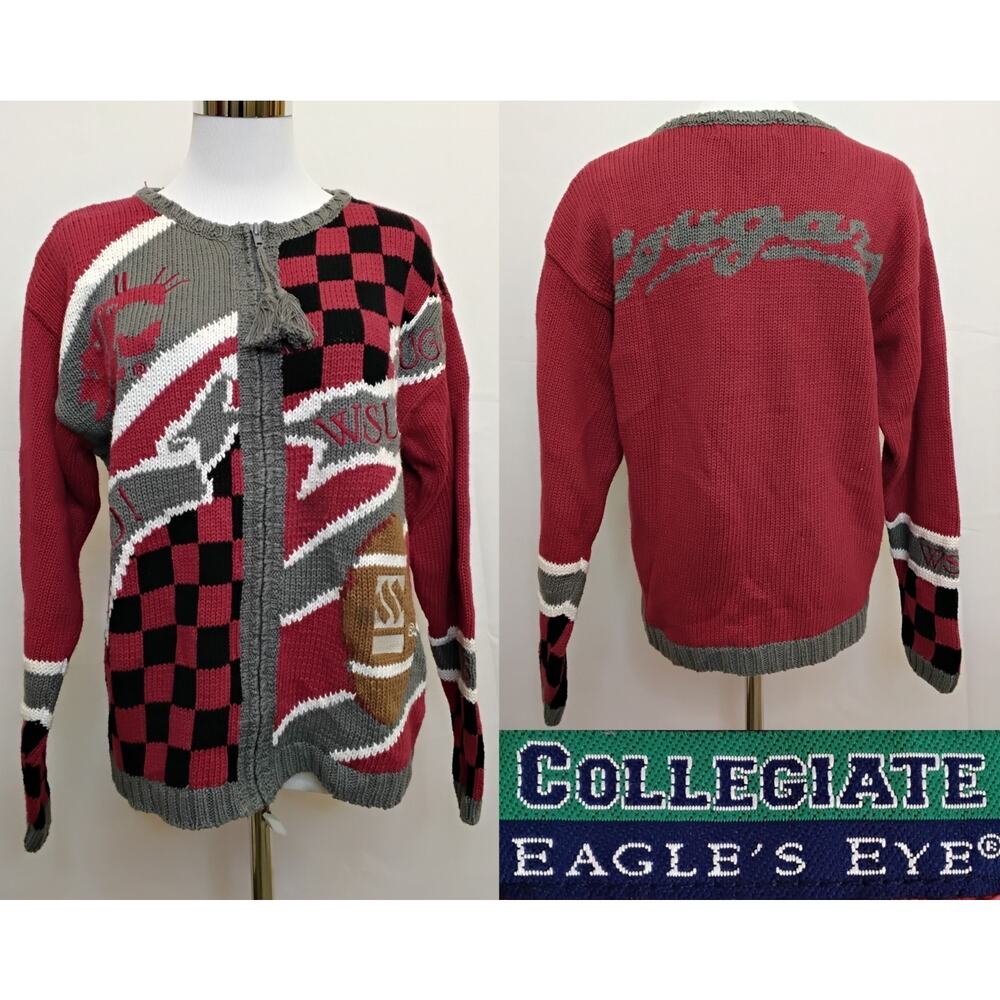 Washington State University Sweater Adult M Cardigan Vintage #Z5170